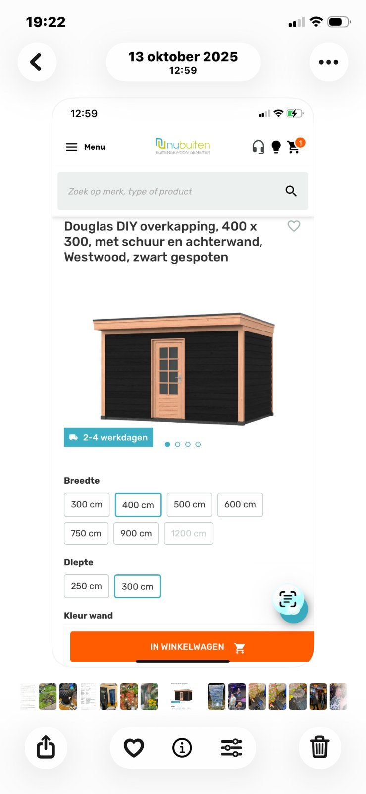 Wood overkapping (schuur), Ophalen, Zo goed als nieuw