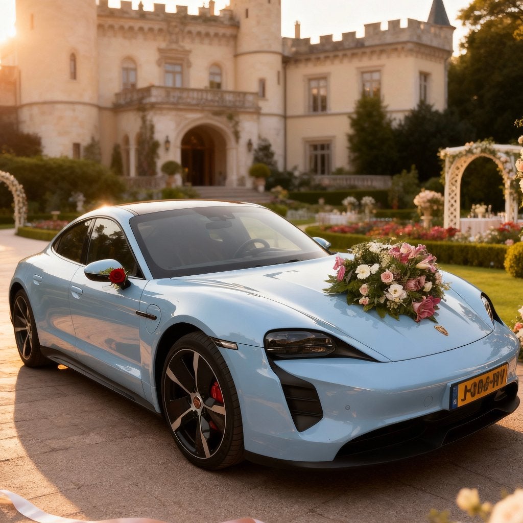 Trouwauto huren: Porsche Taycan incl chauffeur! €299,- 4uren, Met chauffeur, Trouwauto