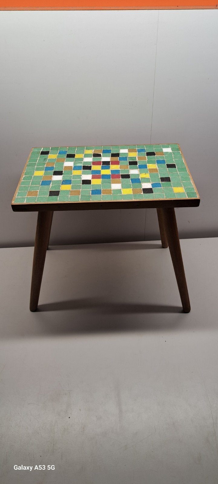 Vintage Jaren '60 Mozaïek Bijzettafel/Plantenstandaard, Ophalen of Verzenden
