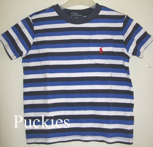 Maat 122 Gestreept Ralph Lauren t-shirt NIEUW (8972) a, Nieuw, Ophalen of Verzenden, Shirt of Longsleeve, Jongen