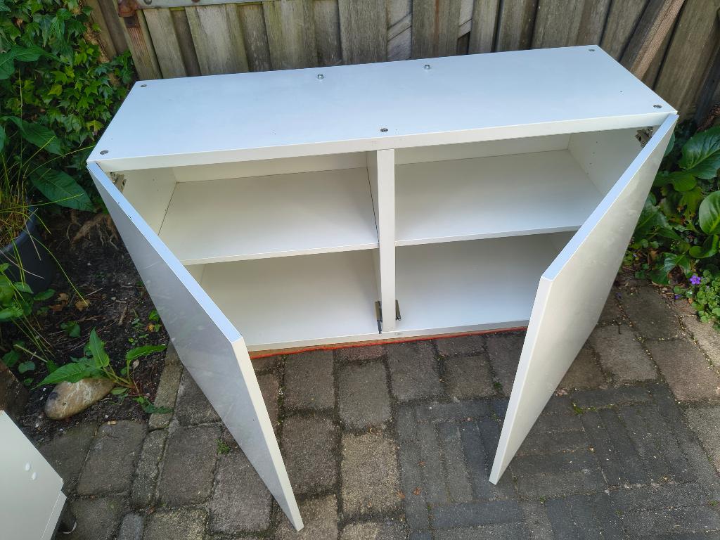 Wand bovenkast glans wit - moet weg!, Ophalen, Minder dan 150 cm, Minder dan 100 cm, 25 tot 50 cm