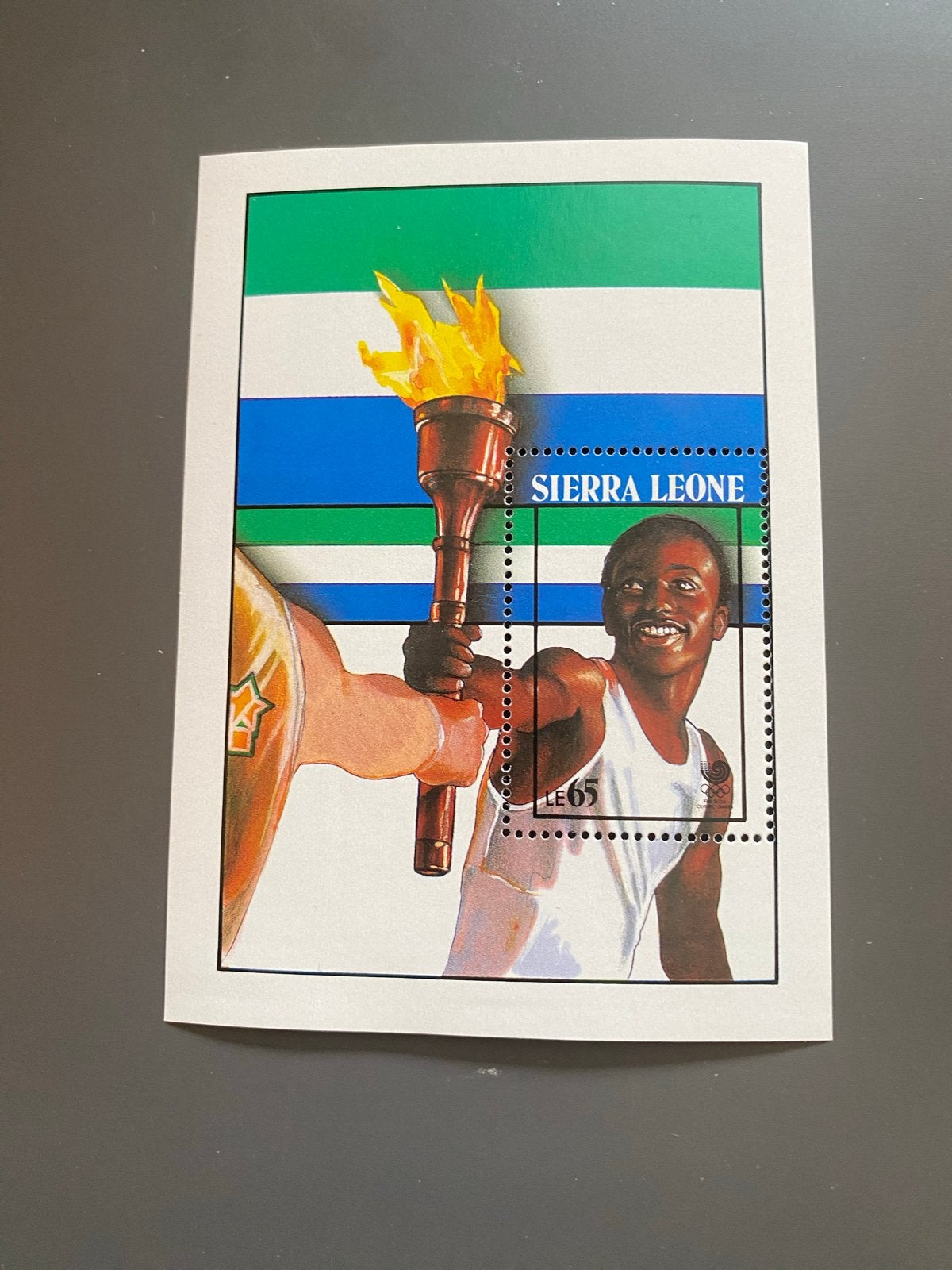 Siërra Leone Olympische Spelen 1988 Seoul - Atleet met fakke, Ophalen of Verzenden, Overige landen, Postfris