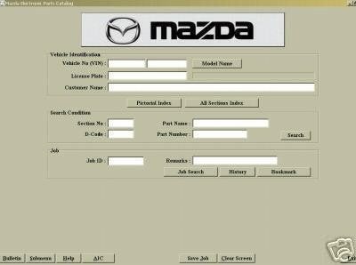 MAZDA FACTORY/EPC MANUAL for 121 323 626 MX5 + MORE, Verzenden
