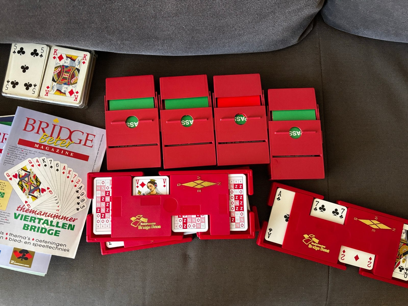 Bridge set: kaarten, biedboxen, boeken en meer, Drie of vier spelers, Ophalen, Gebruikt