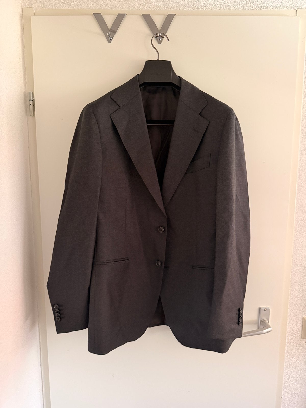 Suit Supply Havana Fit Colbert - Dark Grey, Kleding | Heren, Ophalen of Verzenden, Zo goed als nieuw, Maat 52/54 (L), Grijs
