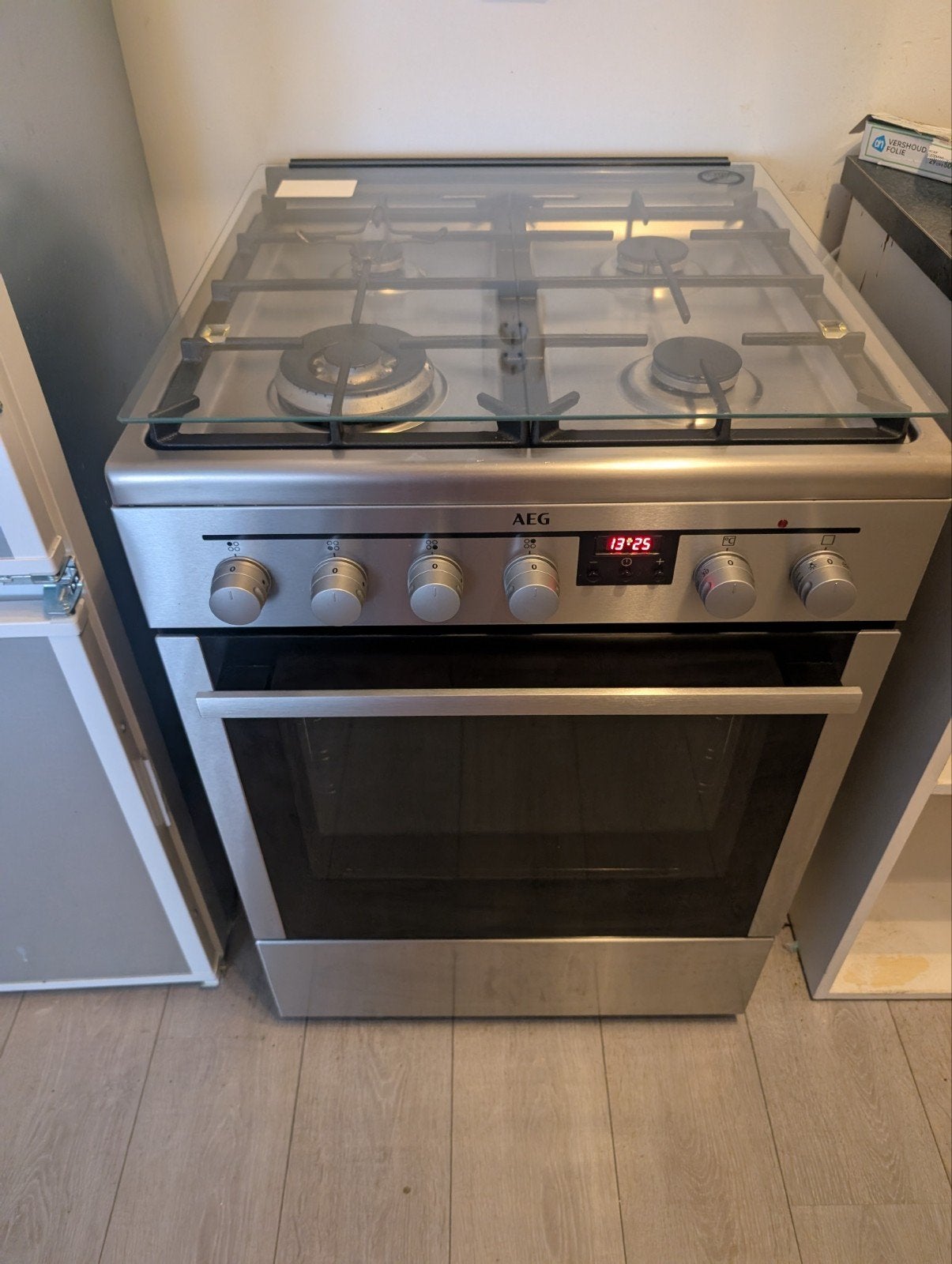 AEG gasfornuis met oven, Ophalen, Gebruikt, Hete lucht, 4 kookzones