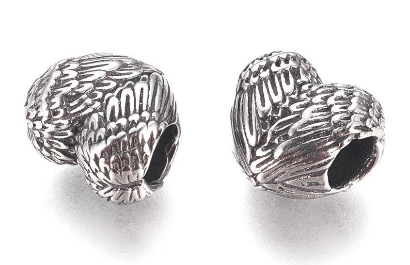 RVS groot gat bedel Angle Wings, Sieraden, Tassen en Uiterlijk, Overige merken, Overige materialen, SINO-SEAR GmbH, Feuerbachstrasse11, Potsdam, Germany