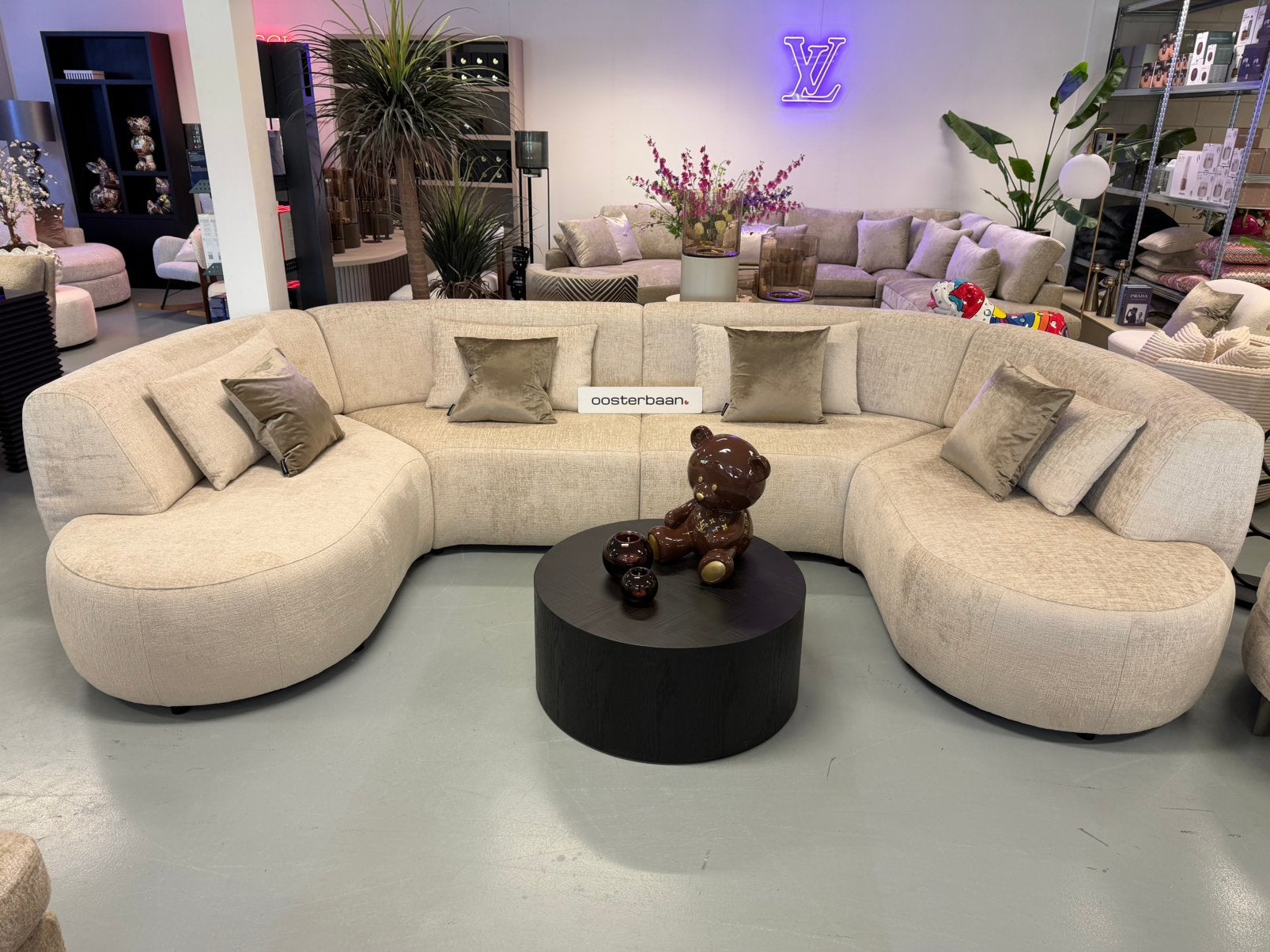 Luxe Velvet Teddy U-bank Raptus 190x350x190cm NIEUW - Onyx06, Info@oosterbaanwonen.nl, Venus 31 8448CE Heerenveen, Hoekbank, Oosterbaan Wonen