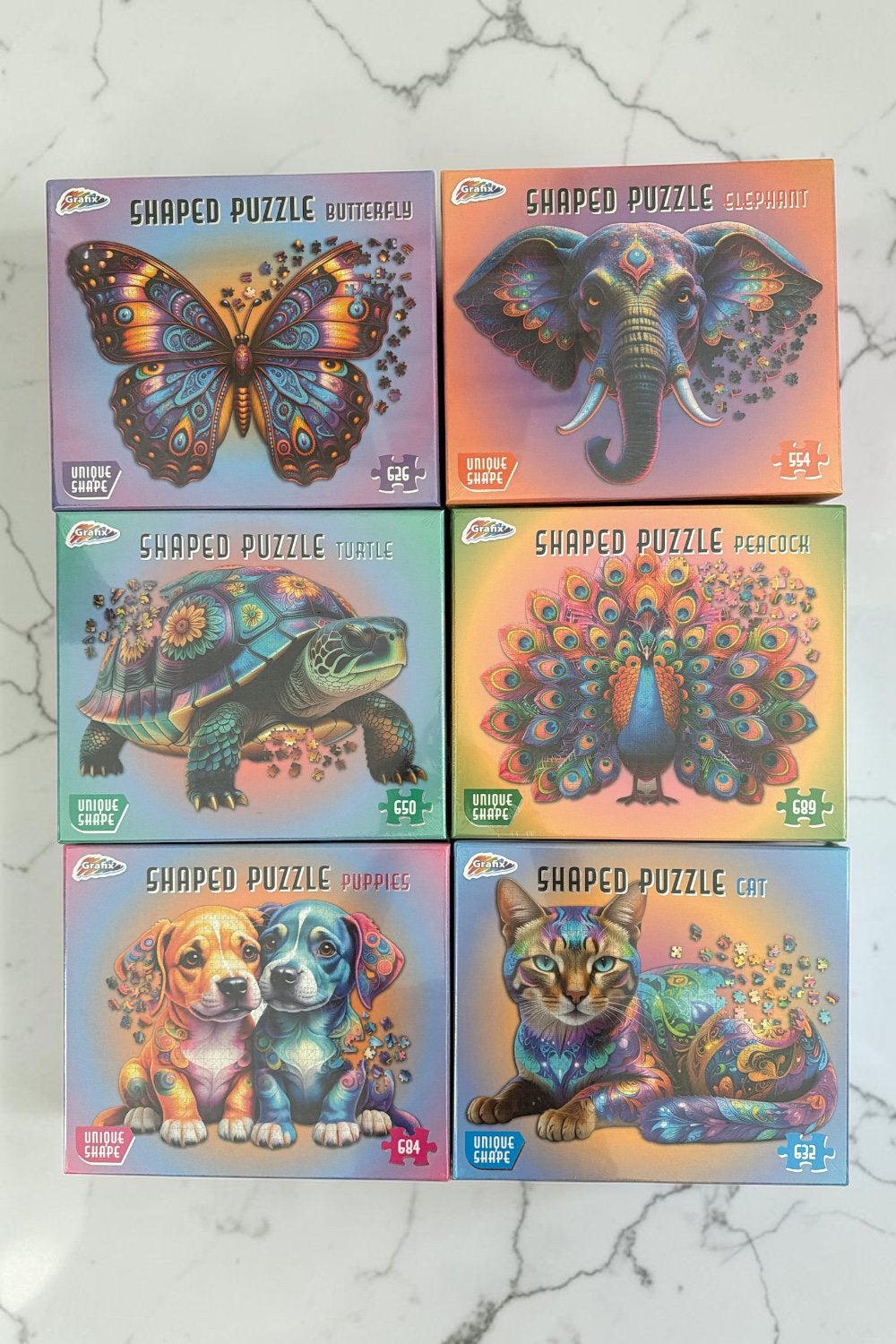 Grafix shaped puzzle gehele set nieuw, Ophalen of Verzenden, 500 t/m 1500 stukjes, Nieuw