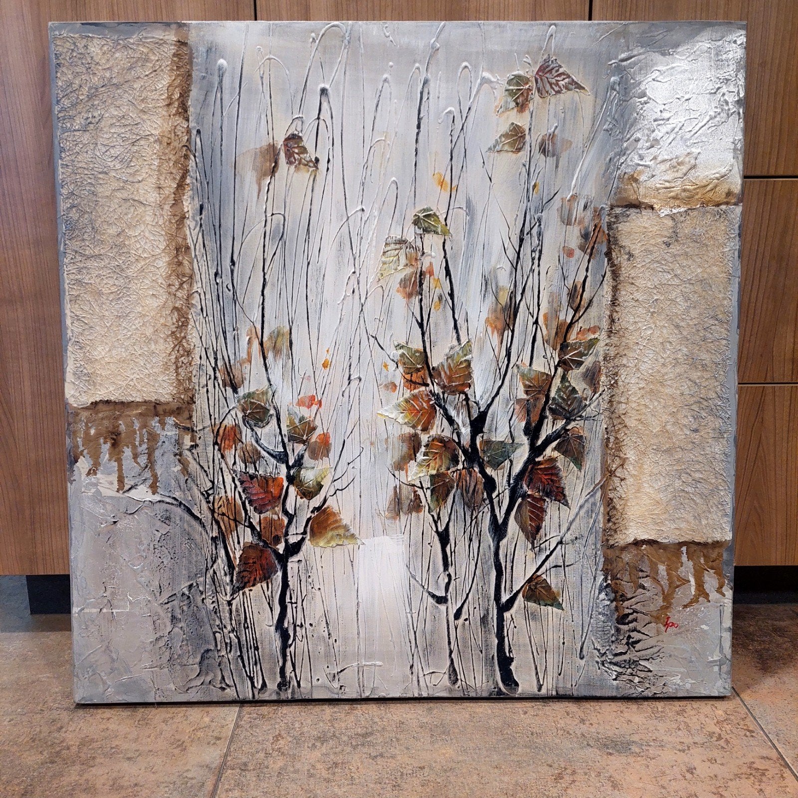 Abstract schilderij canvas 80 x 80cm, zgan, Ophalen