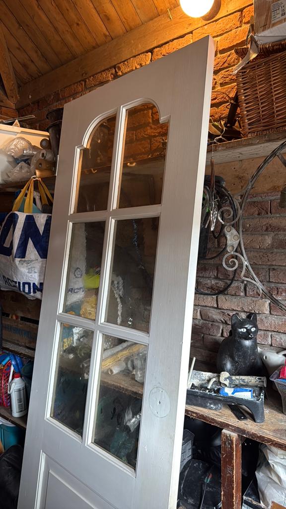 Binnendeur met glas, Doe-het-zelf en Verbouw, Ophalen, Gebruikt, Binnendeur, Glas