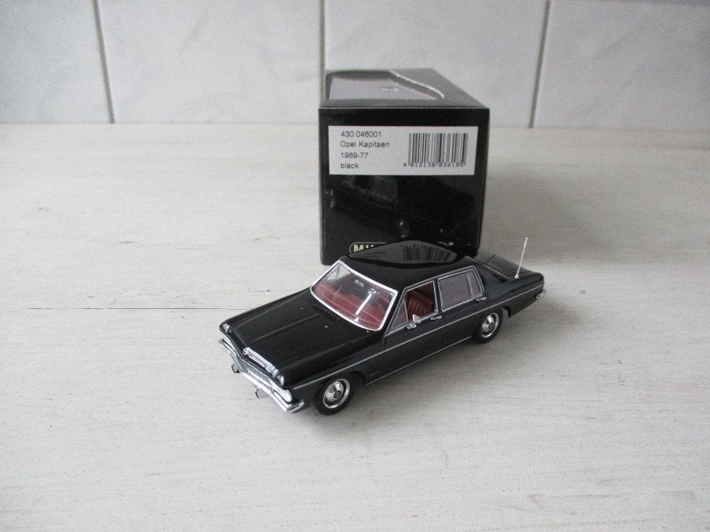 Minichamps Opel Kaptän 1969-77 Black Schaal 1:43, Ophalen of Verzenden, Nieuw, Auto, MiniChamps