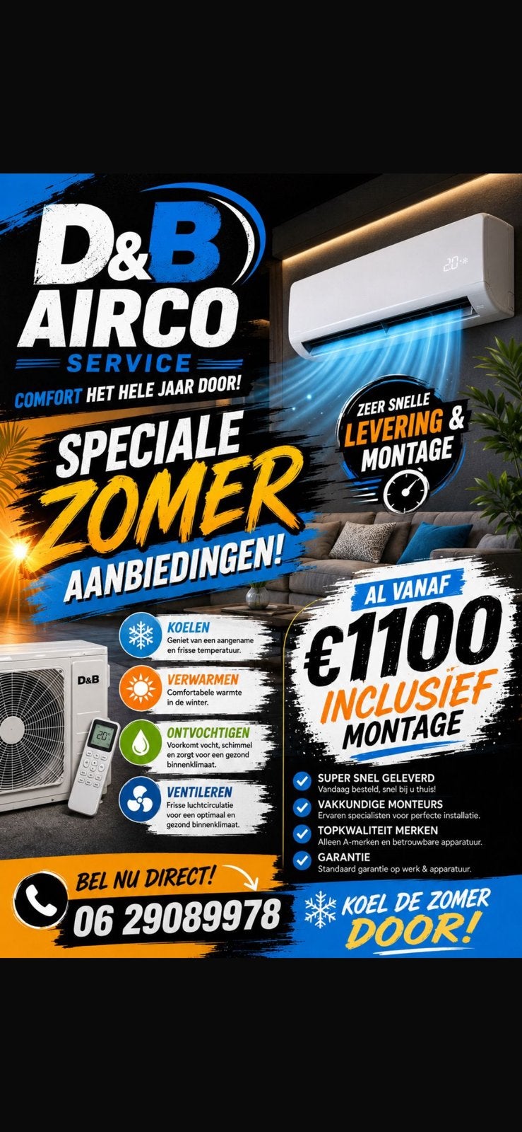 Arico deventer, Verwarmen, Minder dan 60 m³, 3 snelheden of meer, Ophalen of Verzenden