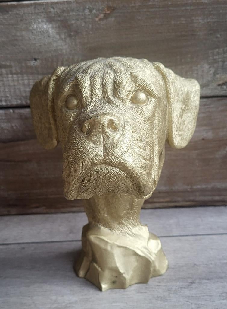 Gouden Boxer Hondenbeeld - Castagna 1996, Verzamelen, Beelden en Beeldjes, Ophalen of Verzenden, Zo goed als nieuw, Dier