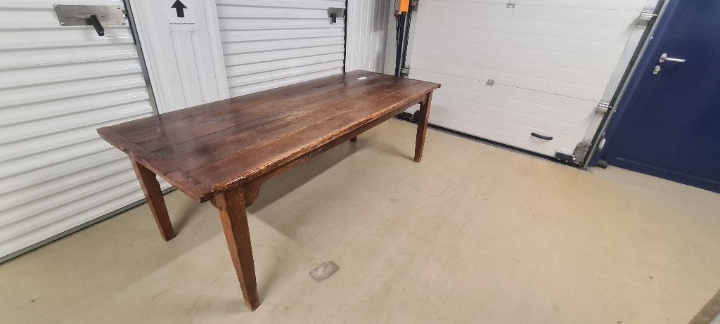 Fraaie Franse antieke teakhouten tafel, Ophalen, Gebruikt, Teakhout, Vijf personen of meer