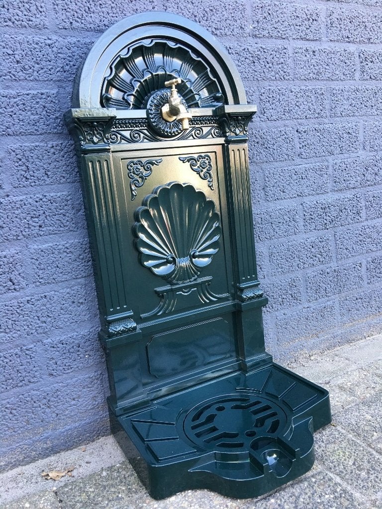 Staande fontein, aluminium, messing kraan,groen, Fontein, ., Ophalen of Verzenden, .