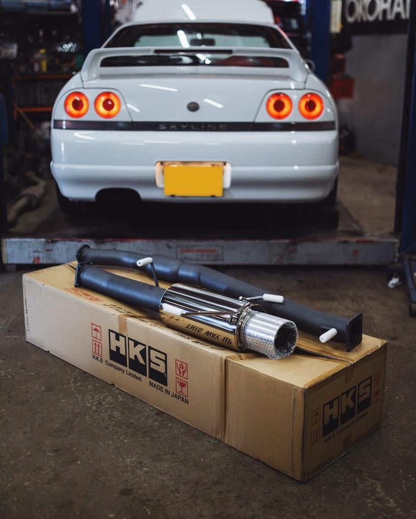 HKS Hi-Power 409 Cat-Back uitlaatsysteem - Skyline R33 GTST, Auto diversen, Tuning en Styling, Ophalen of Verzenden