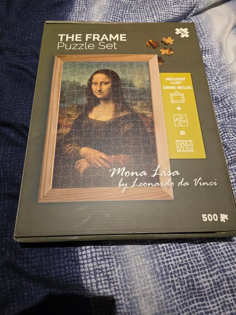 Mona Lisa Legpuzzel met Lijst - 500 Stukjes, Ophalen of Verzenden, 500 t/m 1500 stukjes, Nieuw, Legpuzzel