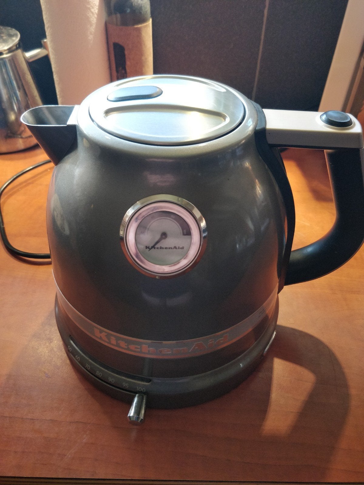 KitchenAid Artisan waterkoker 1.5L instelbare temperatuur, 1 tot 2 liter, Ophalen of Verzenden, Gebruikt, Rvs
