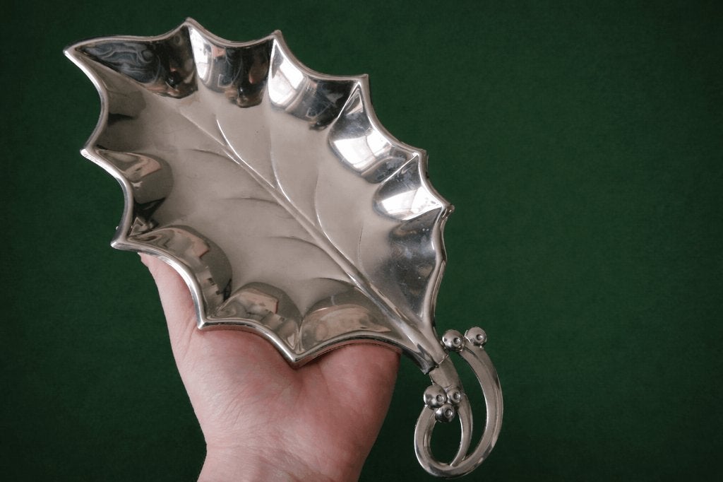 Zilver dienblad, schaal, serveerschaal - Blaadje, Overige materialen, Gebruikt, Ophalen of Verzenden, Ovaal