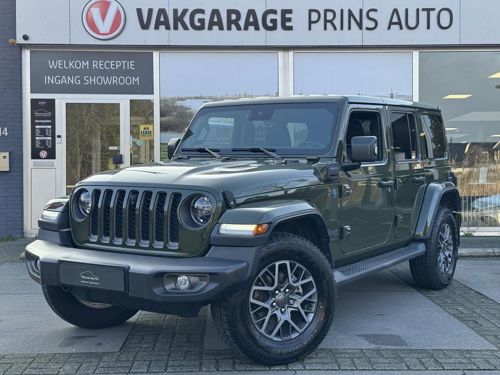 Jeep Wrangler Unlimited 4xe 380 80th Anniversary |SARGE GREE, Auto's, Zwart, 4 cilinders, Cabriolet, 2248 kg