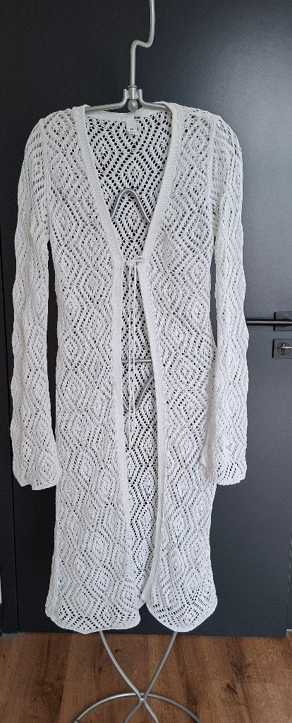 Vintage wit ajourgebreid vest – Boho stijl, maat M, Kleding | Dames, Maat 38/40 (M), H&M, Wit, Ophalen of Verzenden