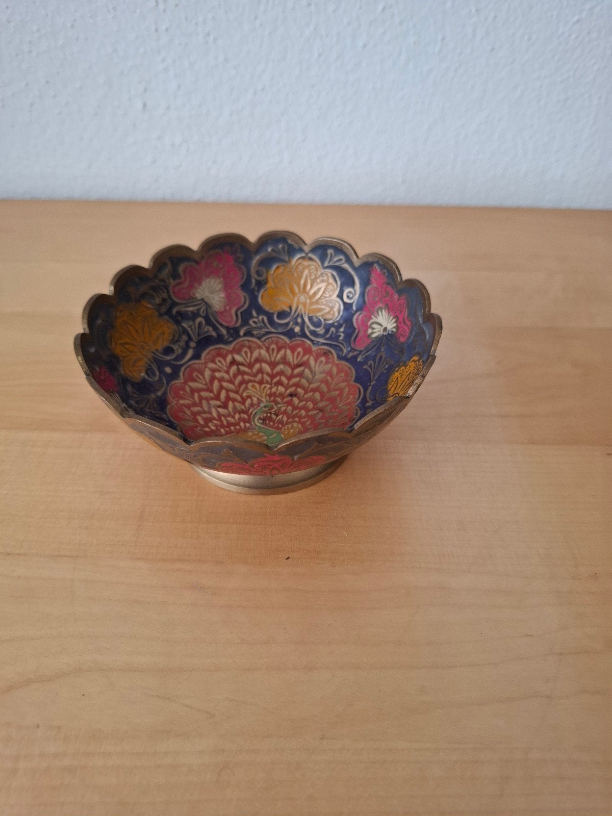 vintage messing cloisonné schaaltje uit India. Jaren 70., Ophalen of Verzenden