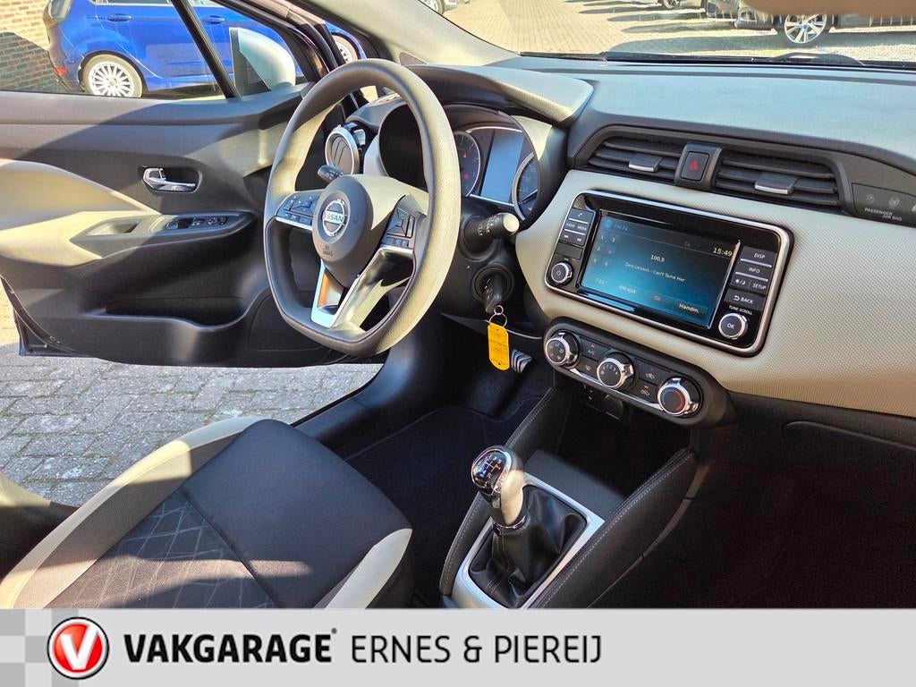 Nissan Micra 1.0L Acenta * Garantie mogelijk tot 28-09-2027, Auto's, Stof, Gebruikt, Zwart, Handgeschakeld