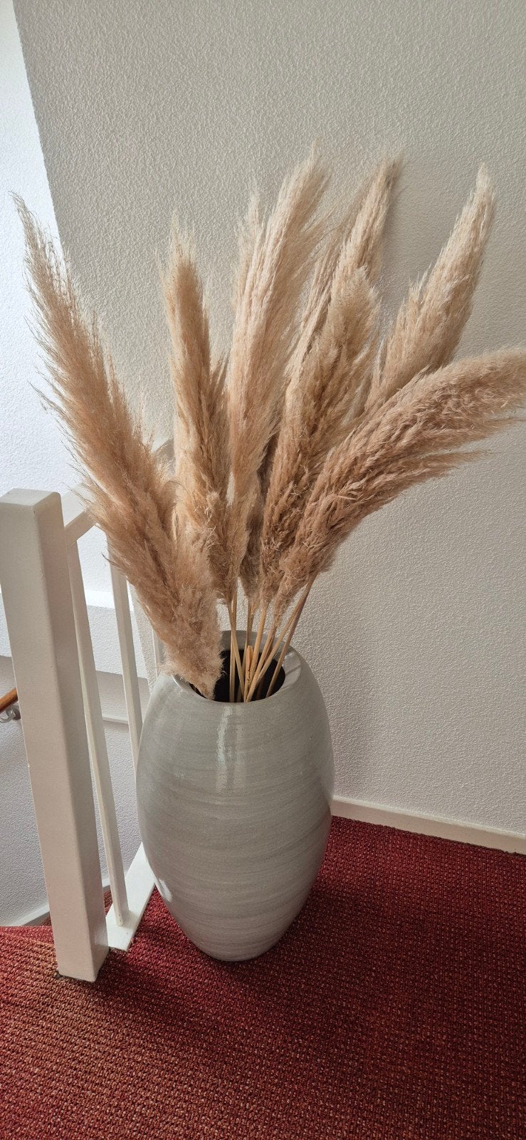 Grote vaas met pampasgras, Ophalen, Overige kleuren, 50 tot 75 cm, Aardewerk of Porselein