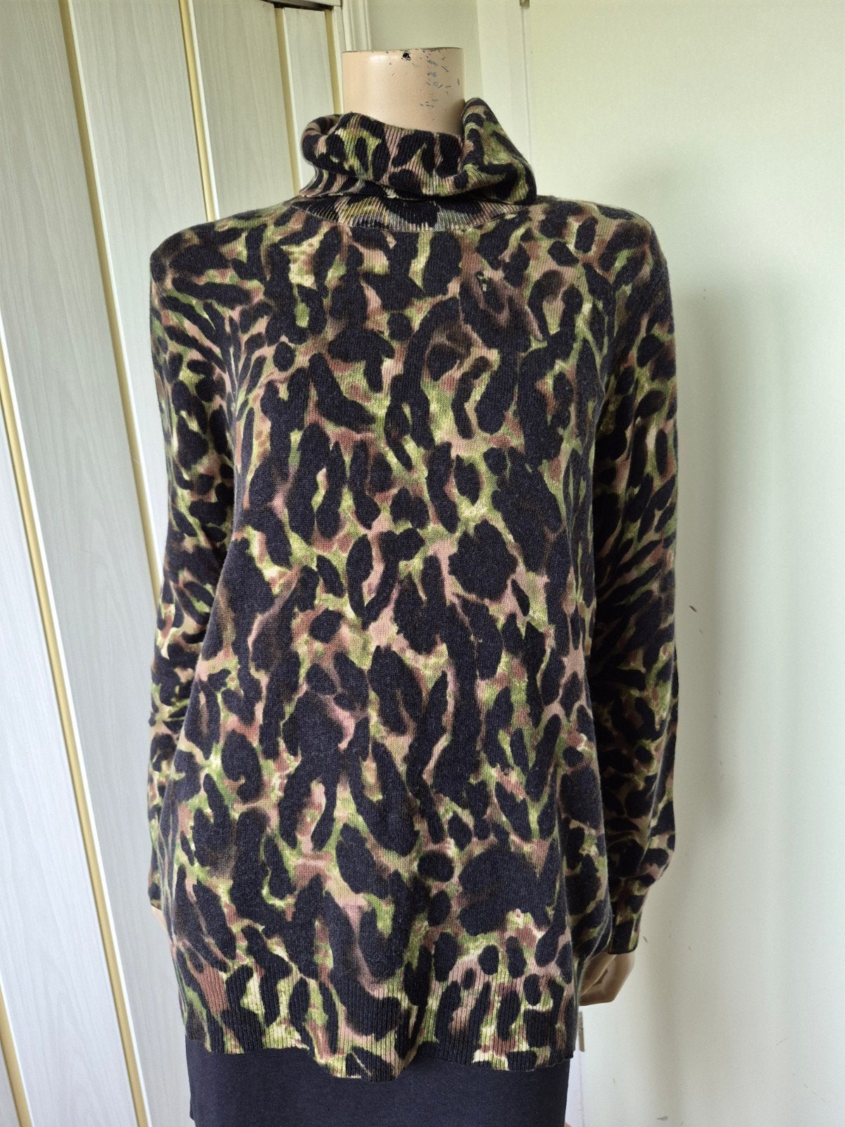 Madeleine wol/cashmere trui col luipaard maat 44/XXL, Kleding | Dames, Bruin, Maat 42/44 (L), Ophalen of Verzenden, Zo goed als nieuw