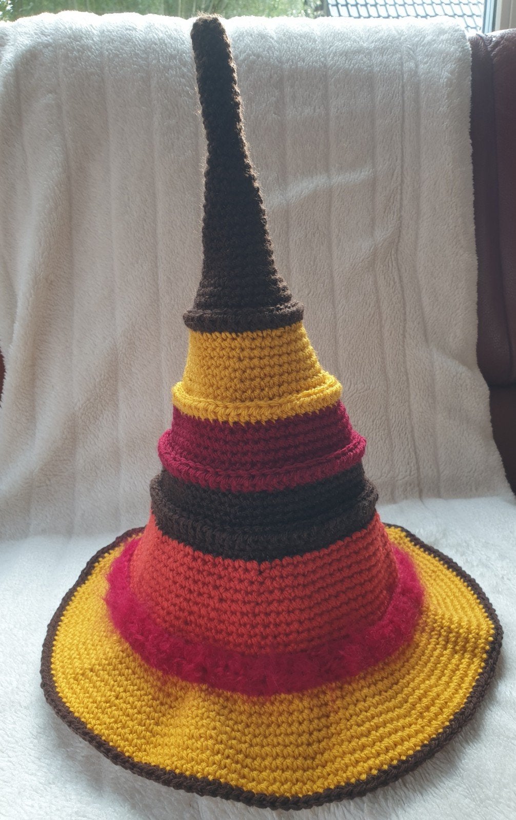 Heksenmuts hoed volwassen Halloween herfst acryl, Ophalen of Verzenden, Nieuw, Accessoires