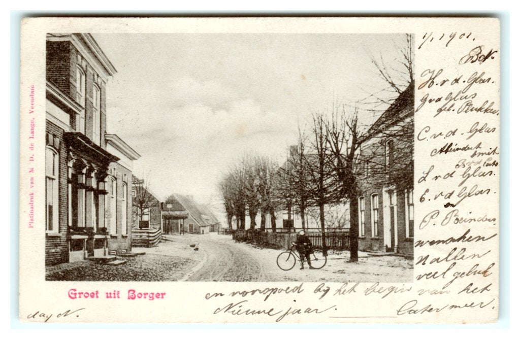 Borger, Groet uit Borger, Ophalen of Verzenden, Voor 1920, Gelopen, Drenthe