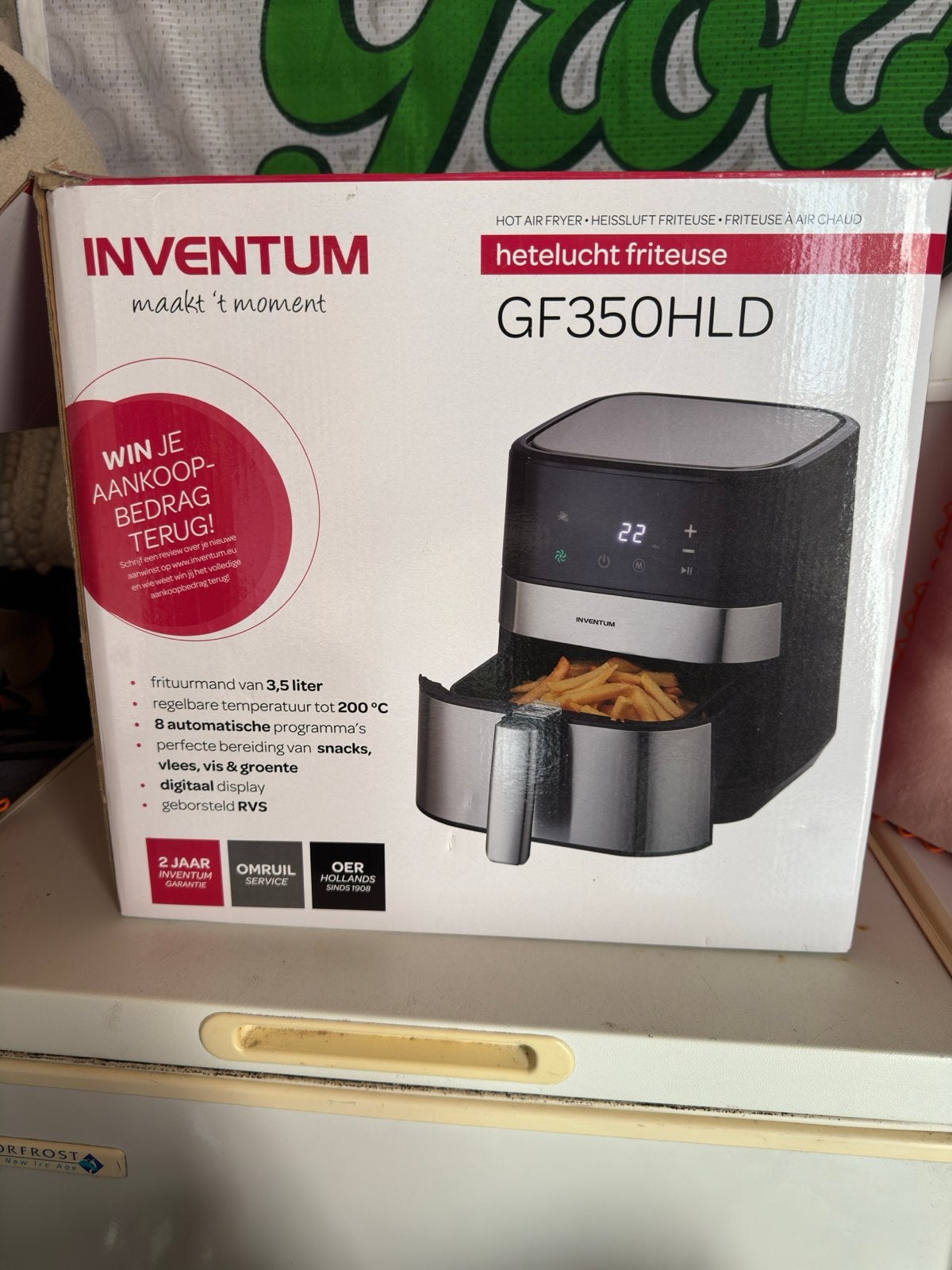 Inventum GF350HLD Heteluchtfriteuse Airfryer 3.5L, Ophalen, Zo goed als nieuw, Airfryer, 1000 t/m 1499 gram