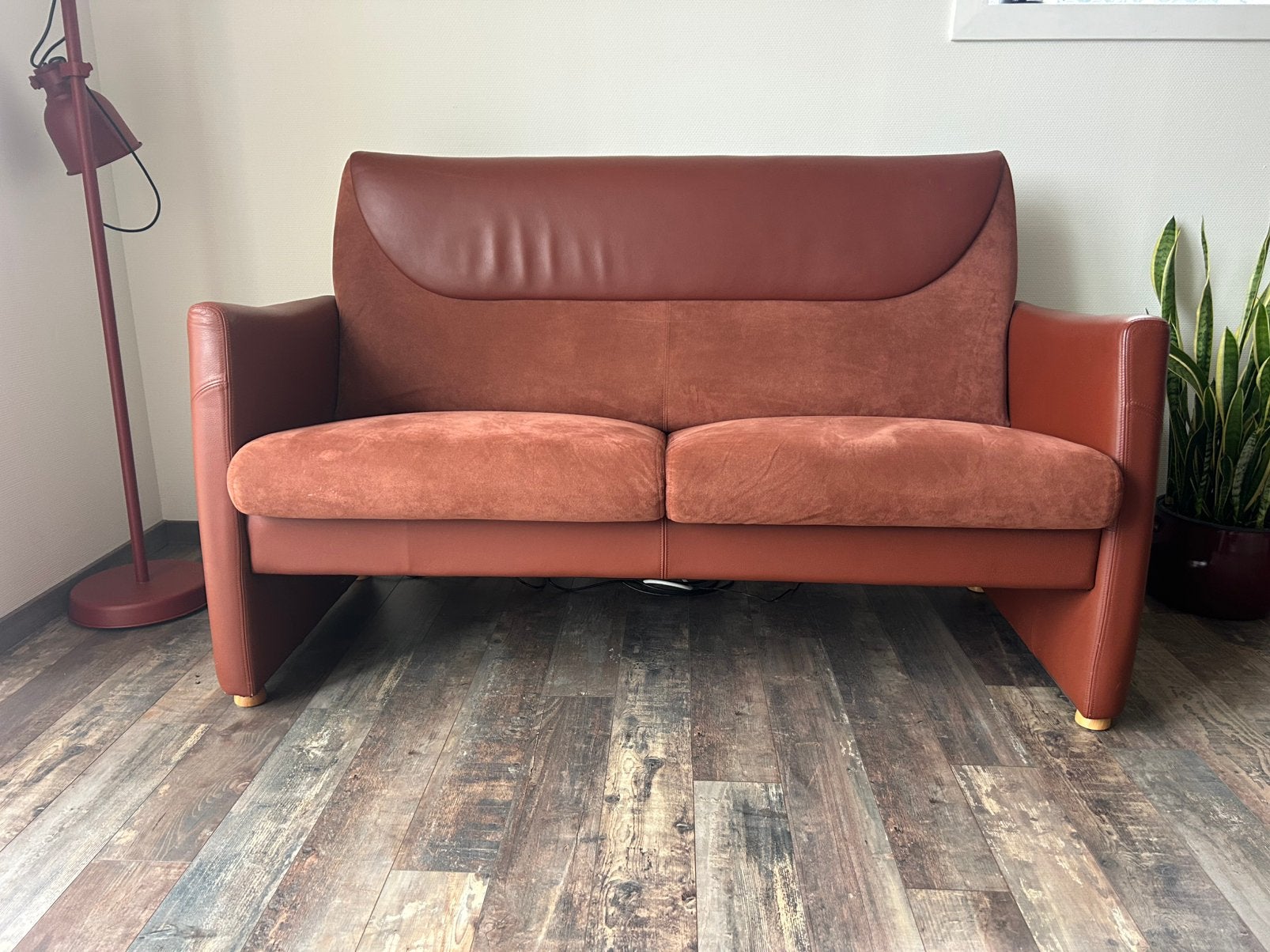 Oranje/Terracotta kleurige bank, Ophalen, 150 tot 200 cm, Tweepersoons, 75 tot 100 cm