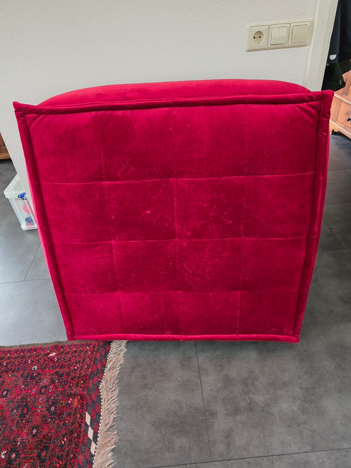 Rood kussen 100x100x25cm - Uitwasbare stof, Ophalen, Gebruikt, Vierkant, 75 tot 100 cm