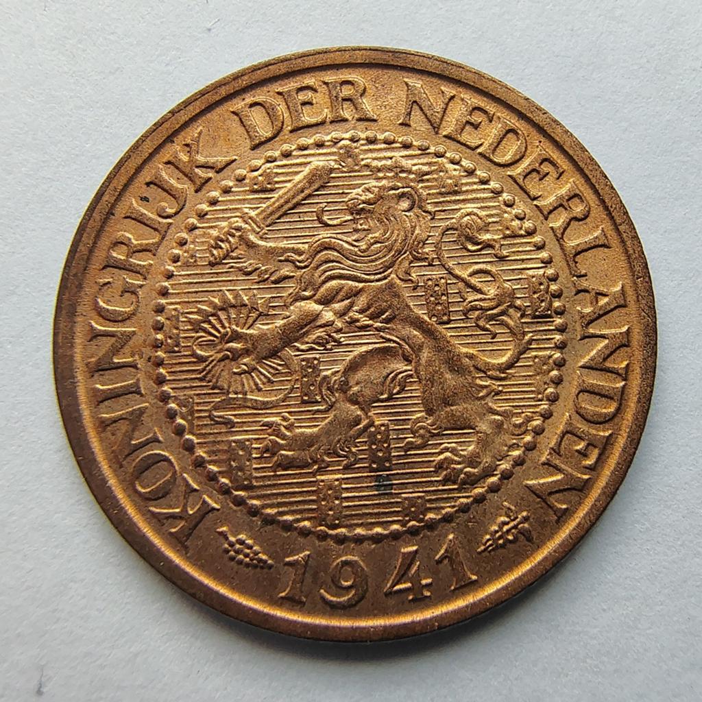 2,5 cent 1941 Wilhelmina UNC, Ophalen of Verzenden, Koningin Wilhelmina, Overige waardes