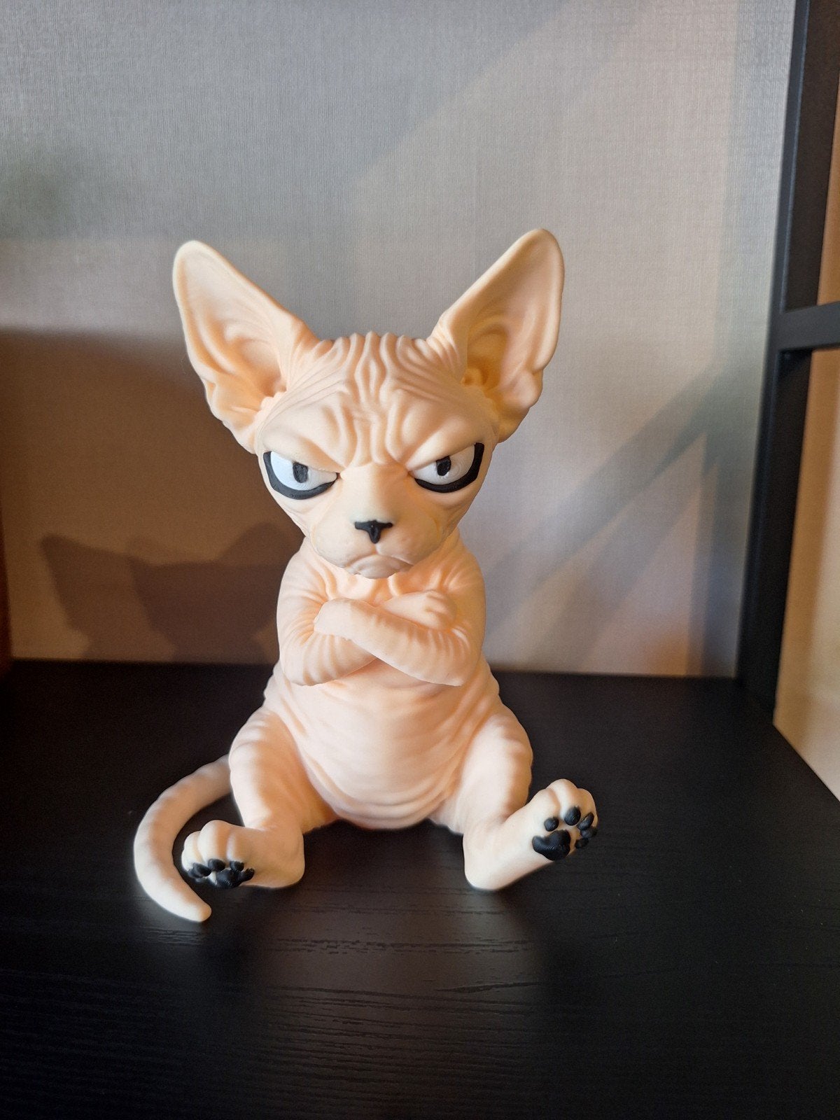 Prachtige 3D Geprinte Grumpy Sphynx Kat (15cm) – Super Strak, Ophalen of Verzenden, Nieuw