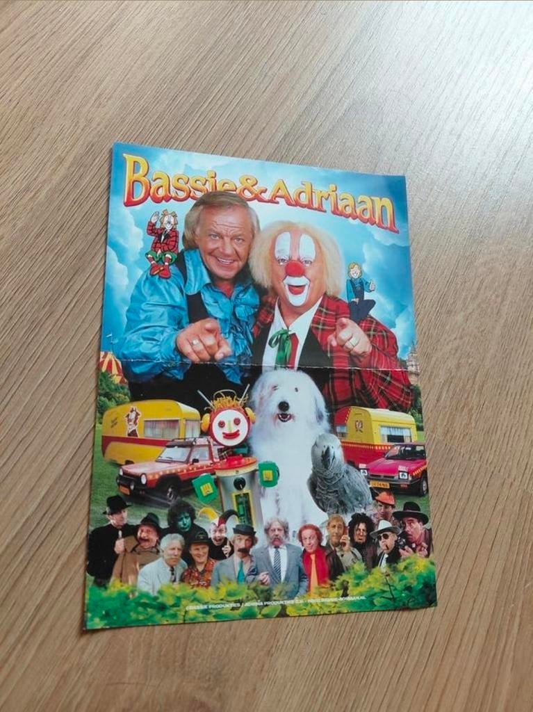 Bassie en Adriaan flyer., Ophalen of Verzenden, Gebruikt, Tv, Foto of Kaart