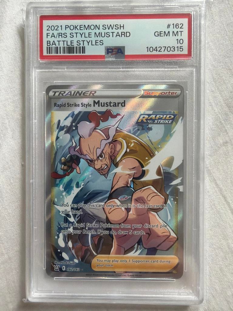 Pokémon TCG Rapid Strike Style Mosterd PSA 10 GEM MT, Ophalen of Verzenden, Nieuw, Losse kaart