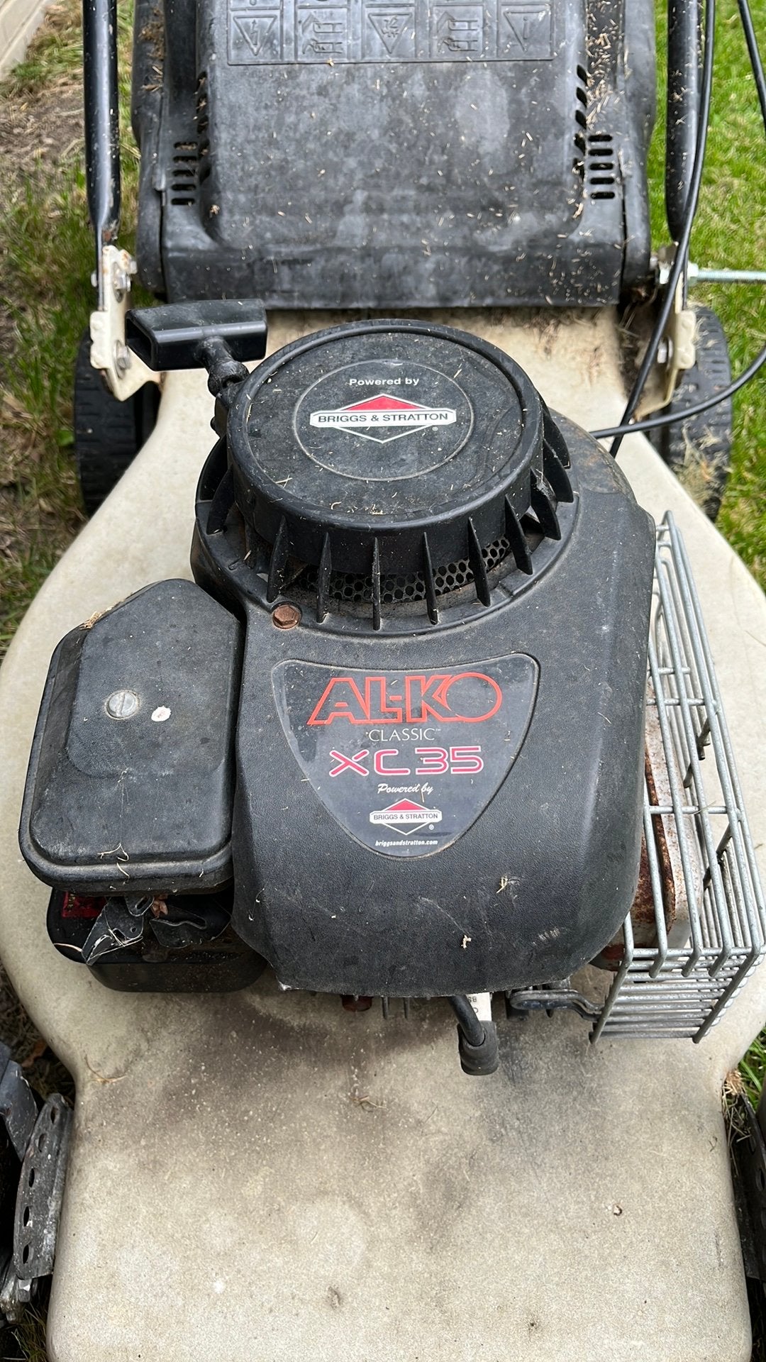 Briggs & stratton motor, Ophalen, Cirkelmaaier, Gebruikt, Benzine-grasmaaier
