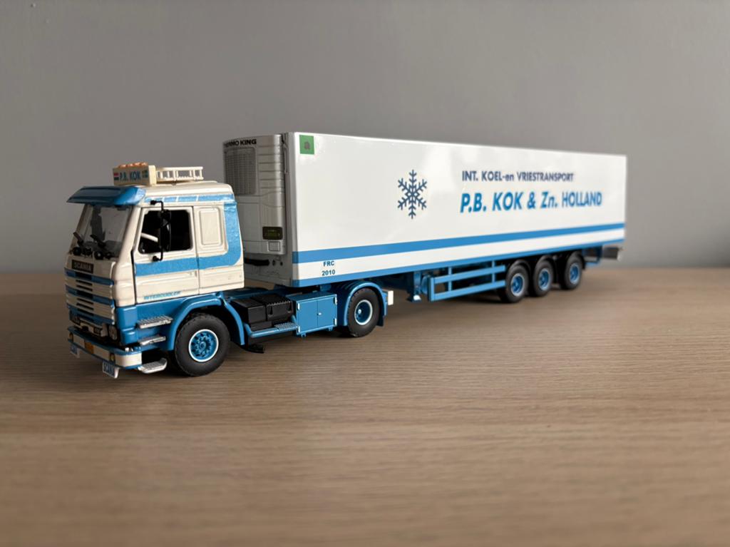 Tekno Scania 143M 450 PB Kok &ZN Holland, Hobby en Vrije tijd, Modelauto's | 1:50, Ophalen, Zo goed als nieuw, Bus of Vrachtwagen