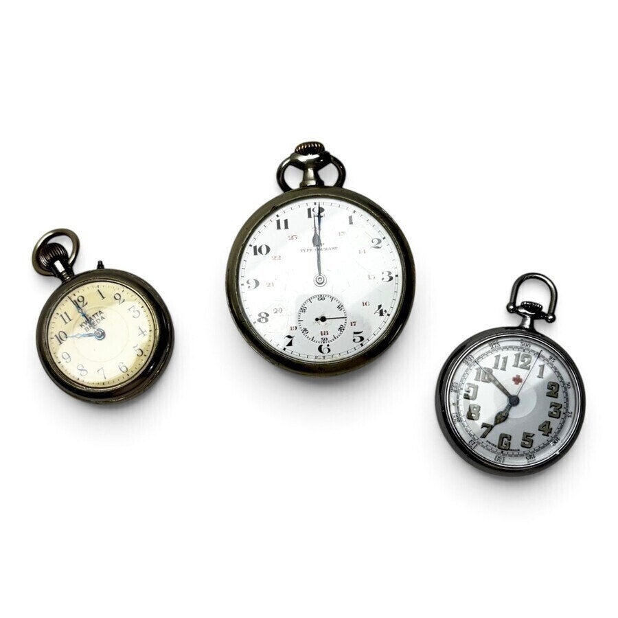 Lot zakhorloges (5x), o.a. Rode Kruis, Antiek en Kunst, Ophalen of Verzenden