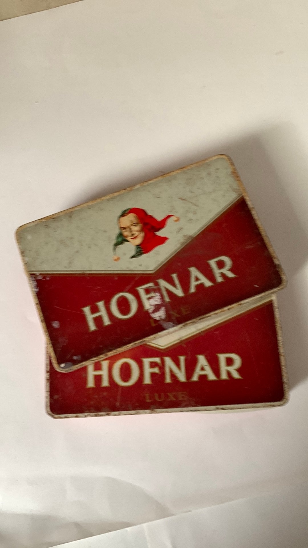 2 Lege Hofnar Luxe Sigarenblikken blikken sigaren, Verzamelen, Ophalen of Verzenden, Gebruikt, Tabaksdoos of Verpakking