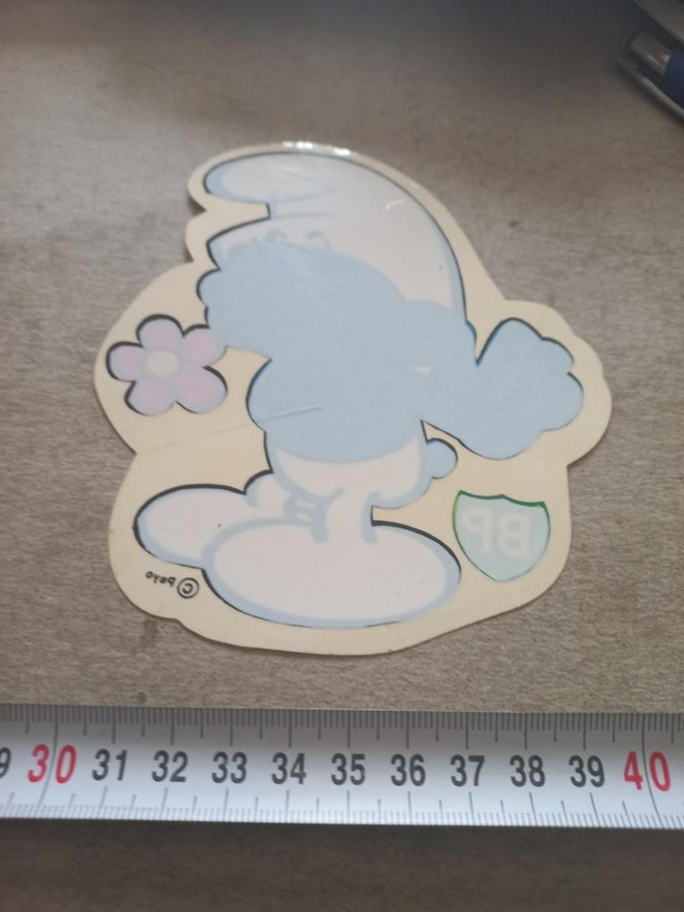 Smurf ruitsticker bp, Ophalen of Verzenden, Zo goed als nieuw