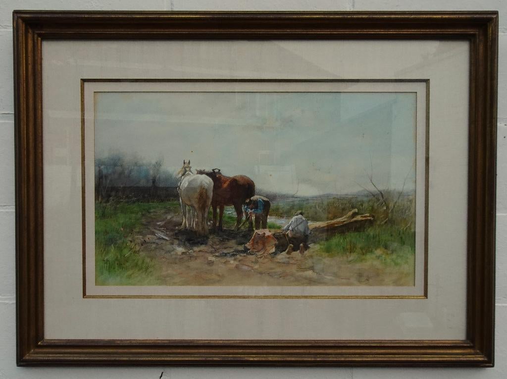 HERMAN JOHANNES VAN DER WEELE AQUAREL HAAGSE SCHOOL, Antiek en Kunst, Kunst | Schilderijen | Klassiek, Ophalen of Verzenden