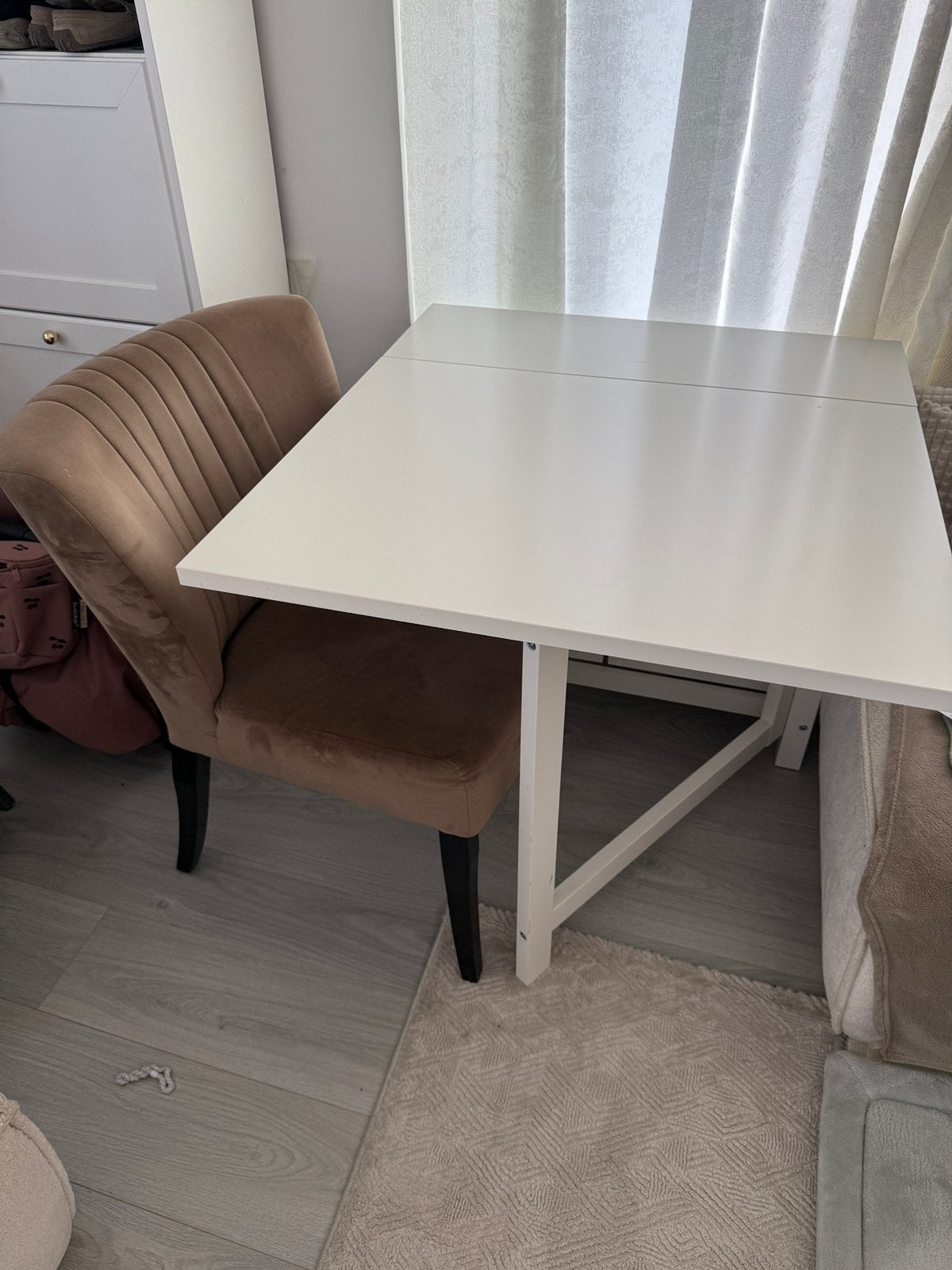 Ikea NORDEN Klaptafel, wit, met 2 stoelen, Ophalen, Zo goed als nieuw, 4 tot 6 stoelen