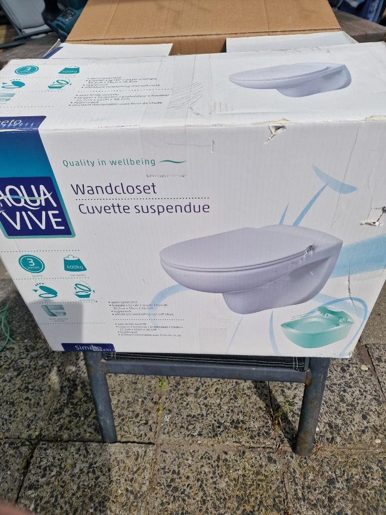 Wandcloset, Doe-het-zelf en Verbouw, Sanitair, Ophalen, Nieuw, Steen, Toilet