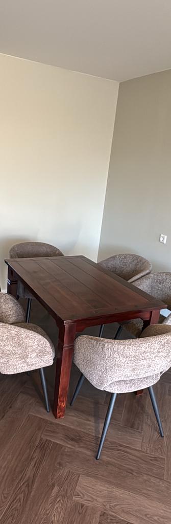 Houten tafel, Huis en Inrichting, Tafels | Eettafels, Ophalen, Gebruikt, Rechthoekig, 100 tot 150 cm