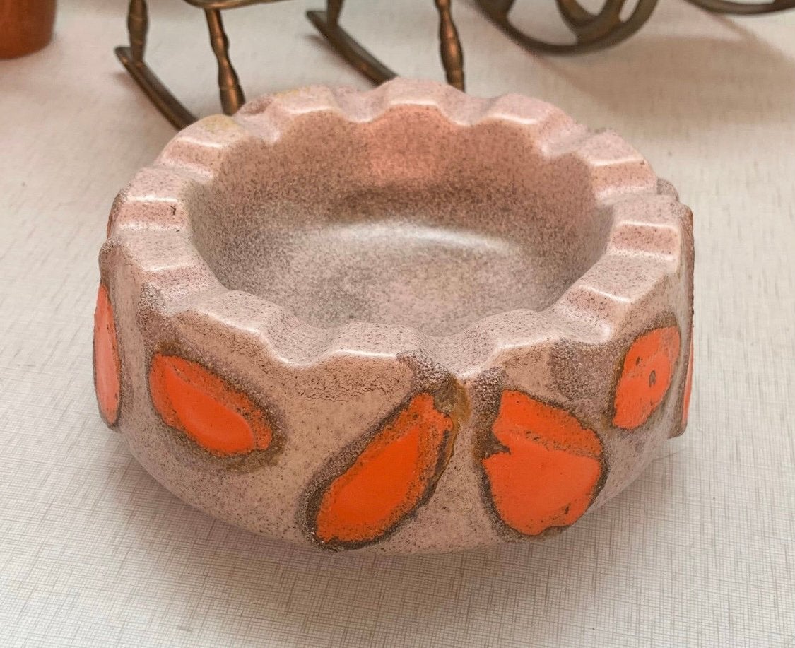 Asbak vintage Strehla keramieken uit jaren 70 Fat Lava stijl, Antiek en Kunst, Ophalen of Verzenden