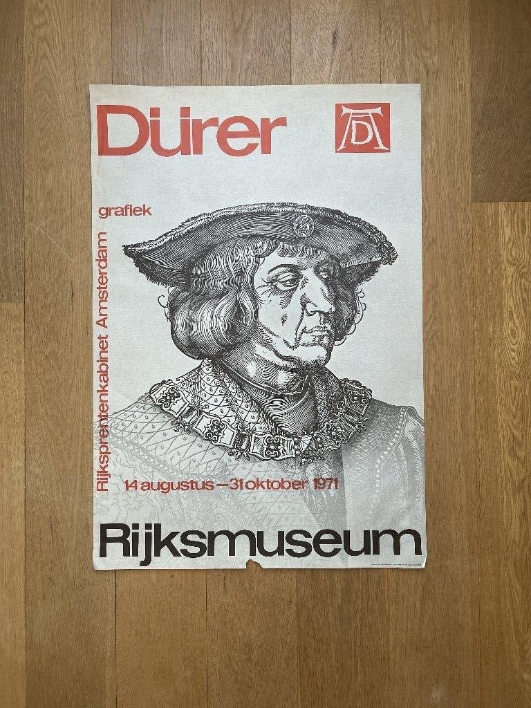 Vintage 1971 Rijksmuseum Poster - Albrecht Dürer, Ophalen of Verzenden